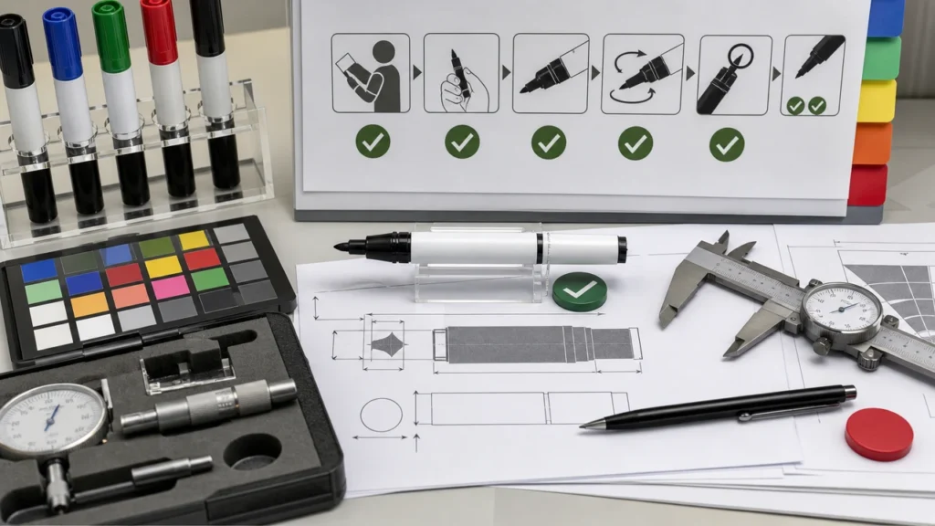 Controlled marker specification and operator training evidence