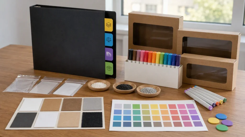 Marker packaging material and weight evidence workspace