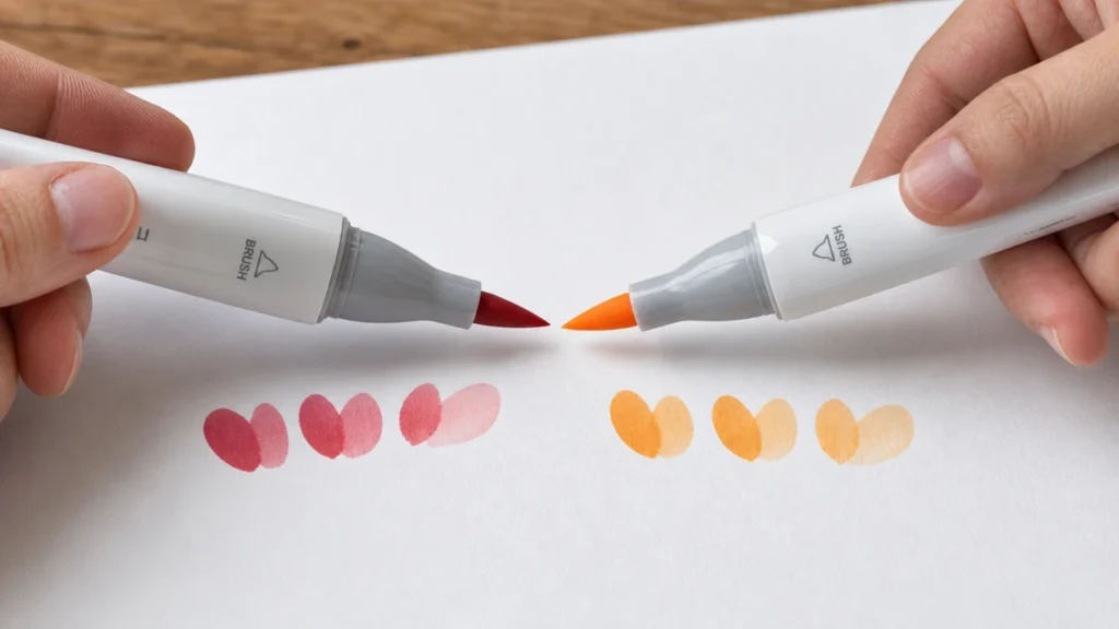 Tip-to-tip alcohol marker transfer technique for small gradients