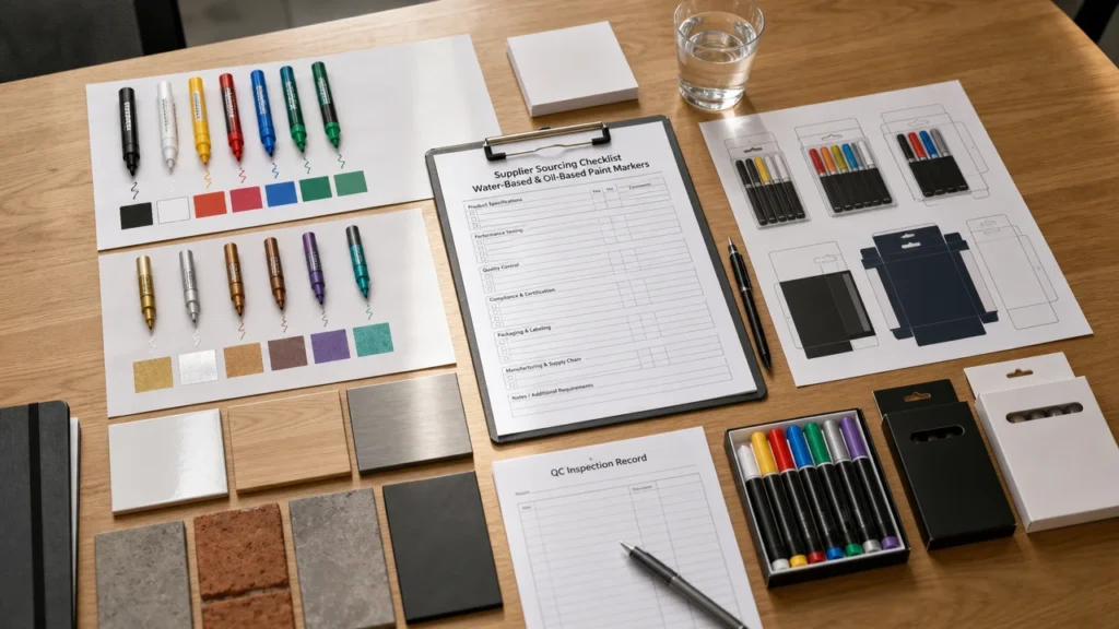 Supplier checklist for water-based and oil-based paint marker sourcing