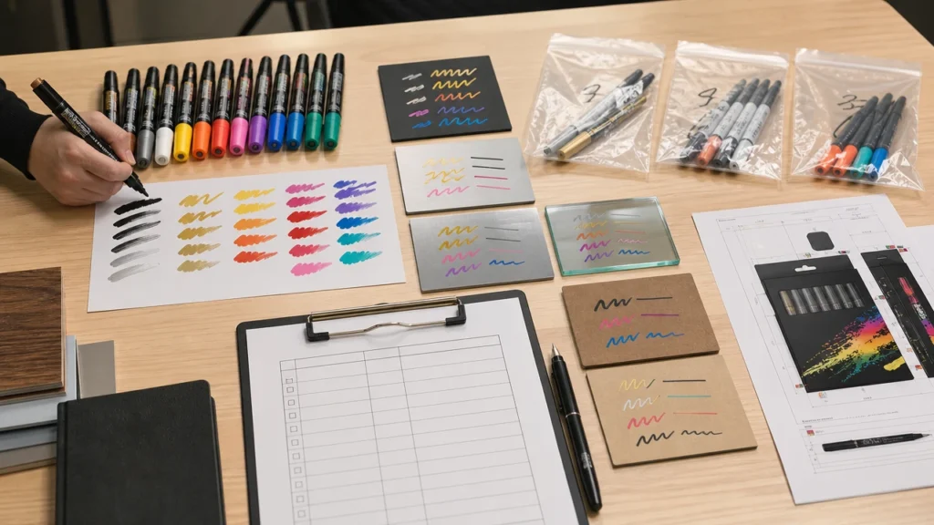 Supplier QC checklist for acrylic paint marker waterproof and permanence claims