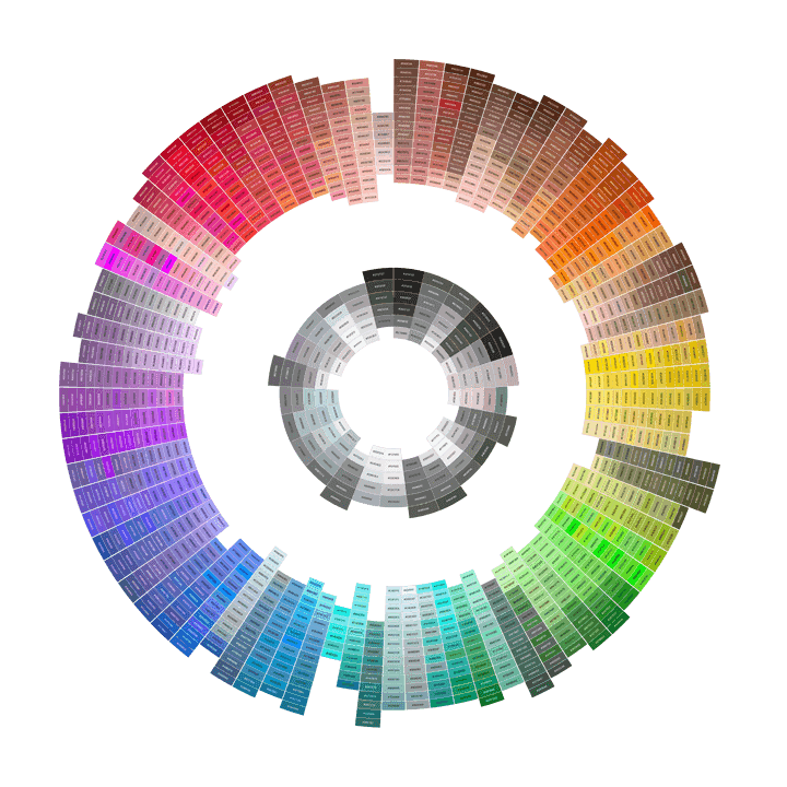 ZH Stationery ink color management library with chromatic and neutral color references