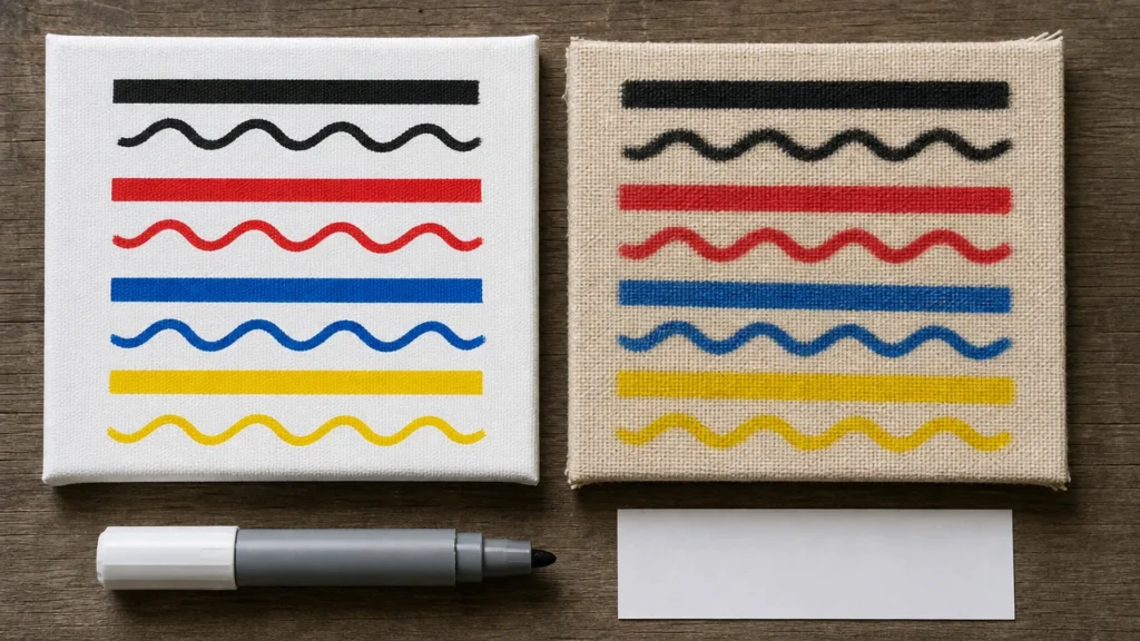 Primed versus unprimed canvas test for acrylic paint markers