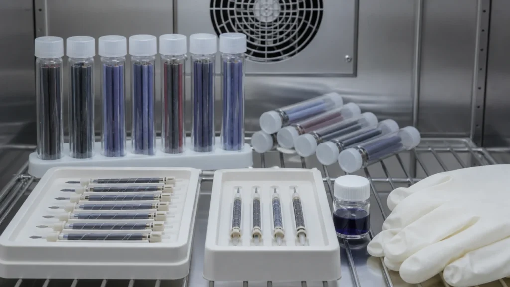  Ink absorption and release testing for roll-wrapped pen cores