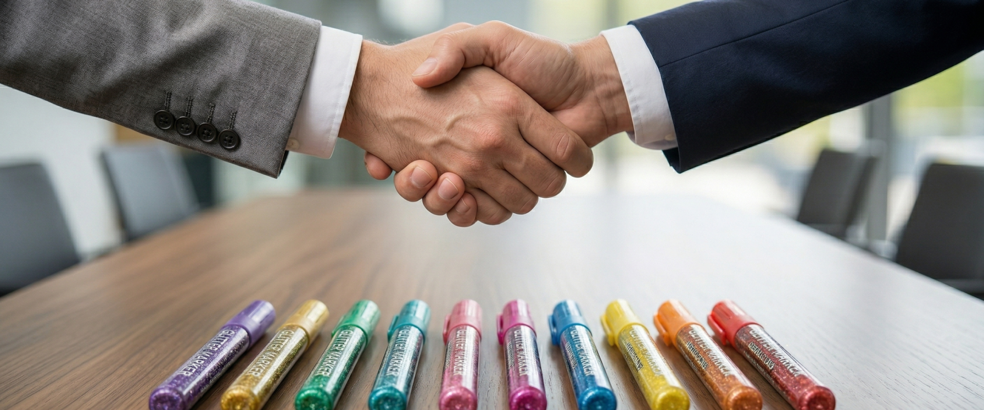 glitter-markers-factory-partnership-handshake