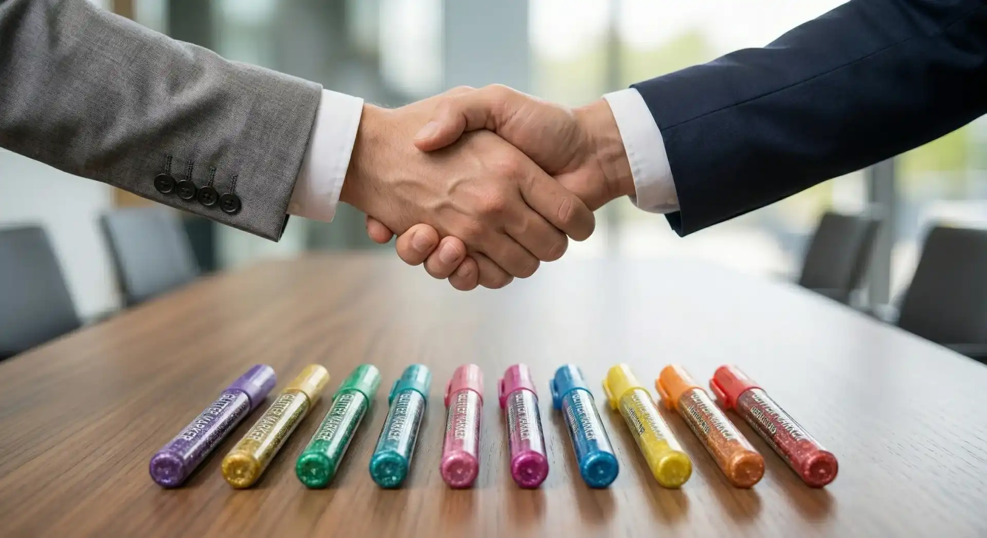 glitter-markers-factory-partnership-handshake
